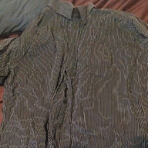 Phat Farm Black and White Striped Shirt